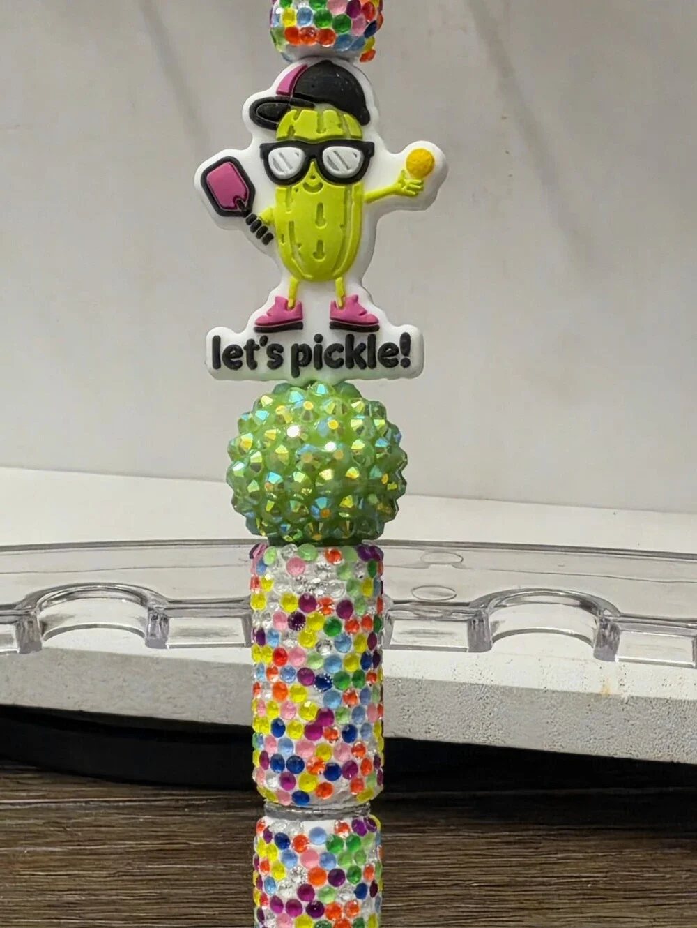 Pickel Ball Confetti Rhinestone Beadable Pen- Free Refill